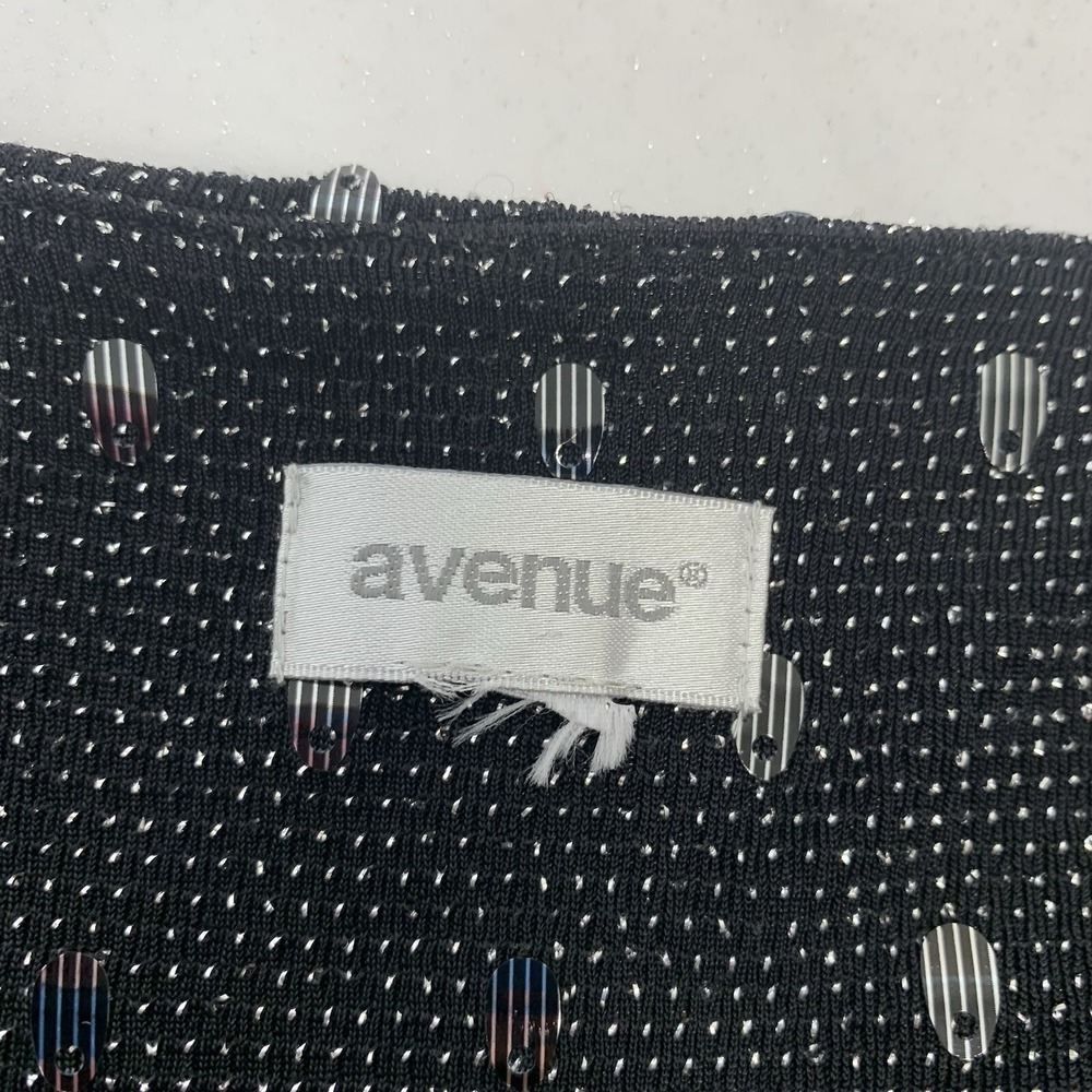 Avenue  Sequin Metallic Open Front Cardigan Women 22/24 Silver Black Sparkly - Picture 5 of 11